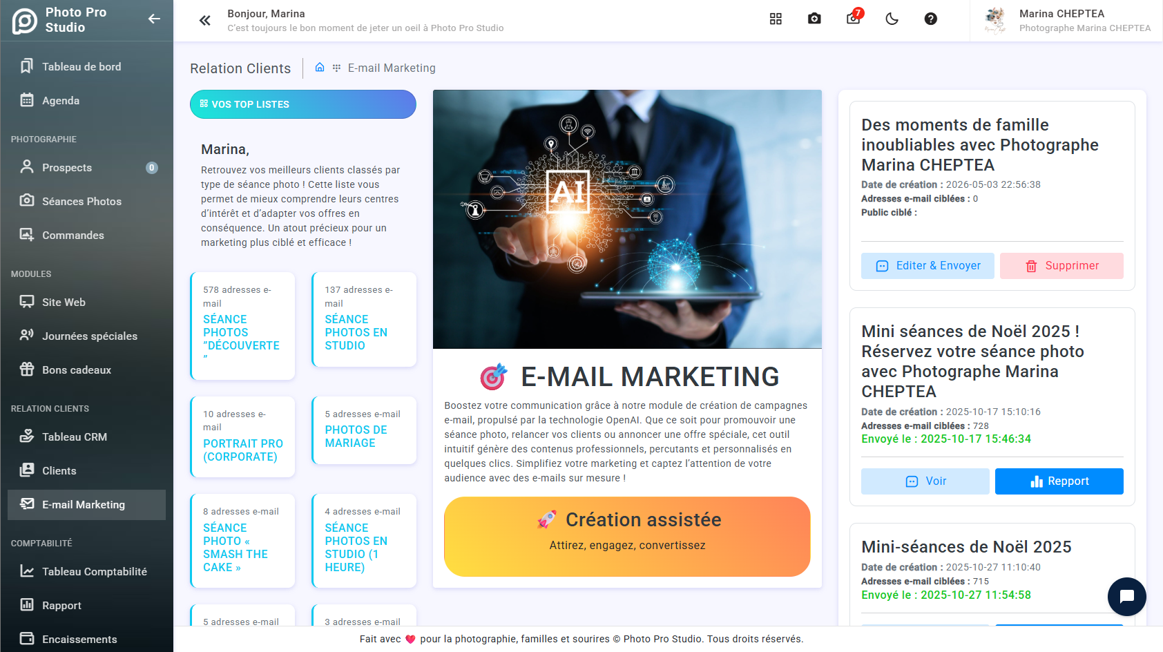 Marketing IA pour photographes