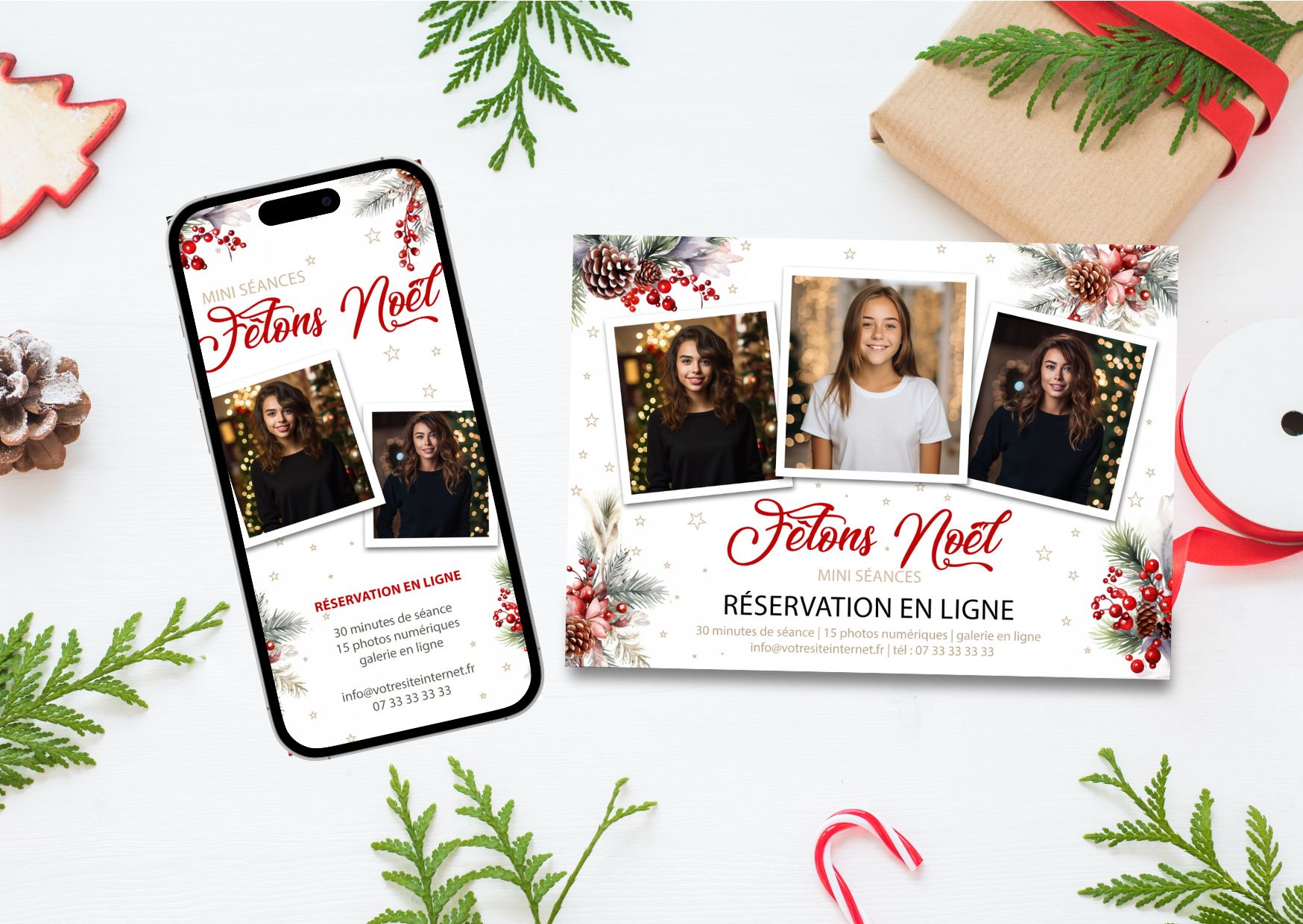 Freebie du mois: flyer pour mini séances de Noël